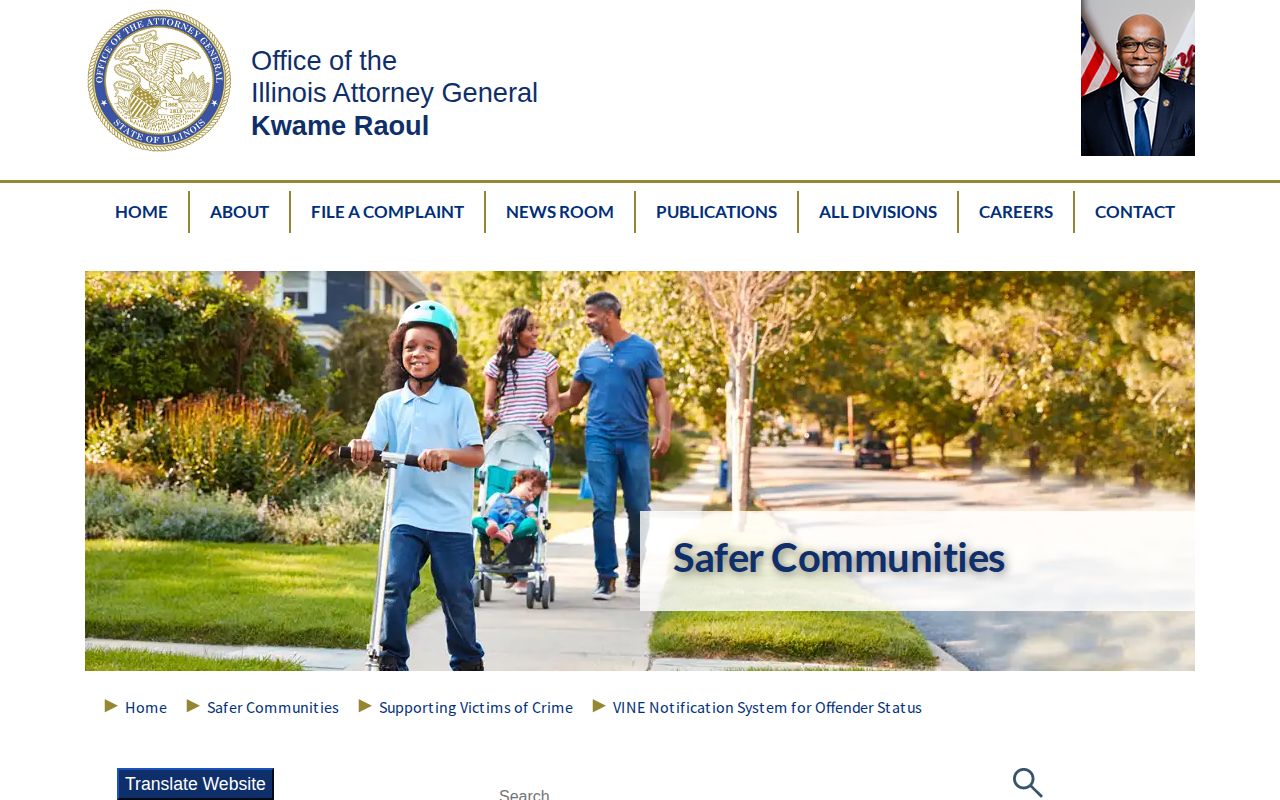 Illinois Attorney General victim notification system explanation
